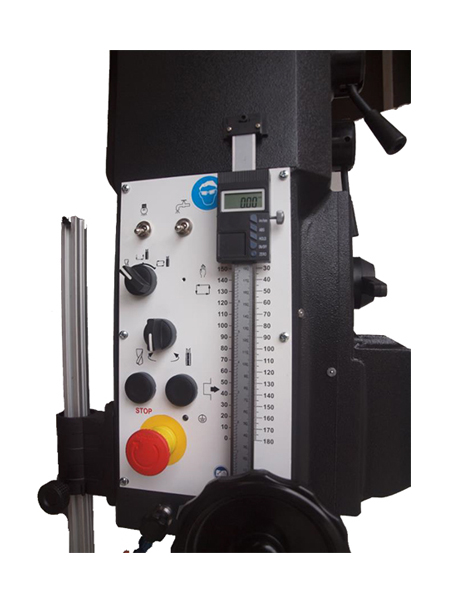 Digital ruler to measure the course of the main spindle